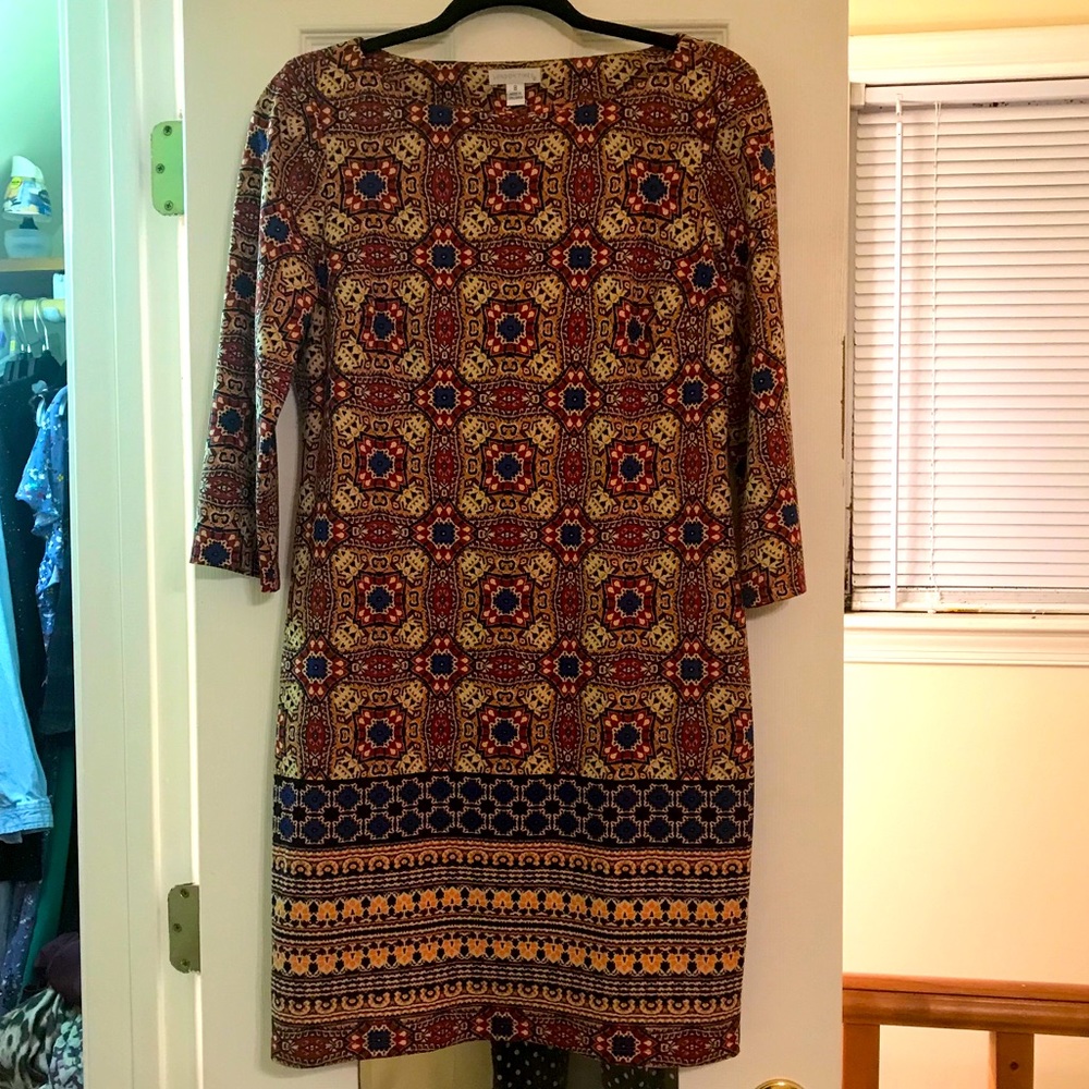 London Times Geometric Print Dress